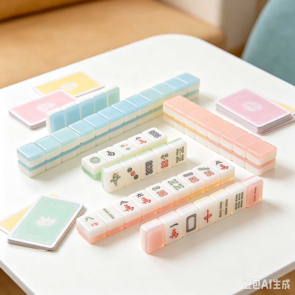 blue crystal mahjong set